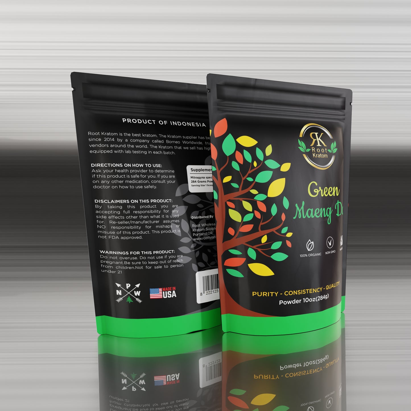 Green Maeng Da Kratom Powder 10 oz (284g).