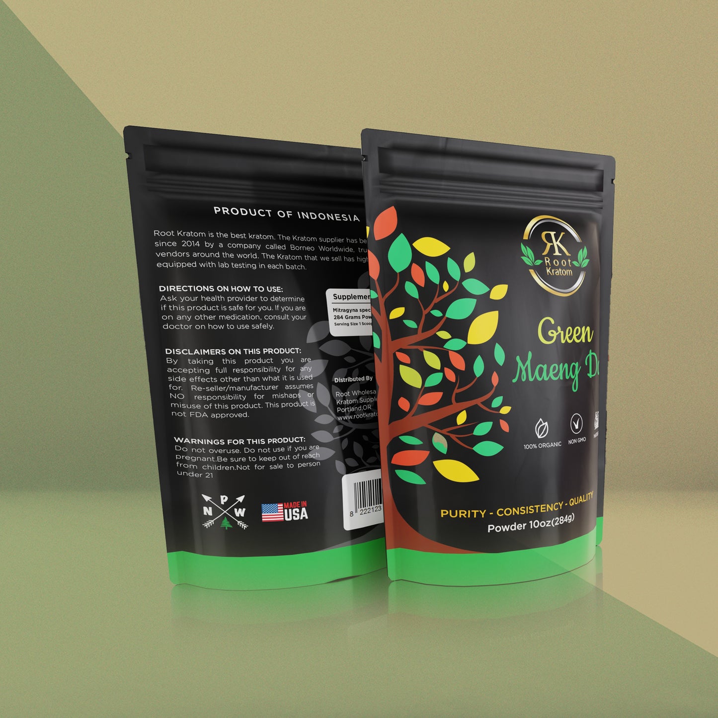 Green Maeng Da Kratom Powder 10 oz (284g).