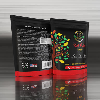 Red Vein Bali Kratom Capsules 125g.