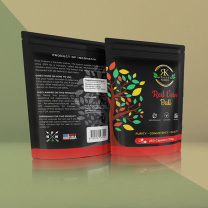 Red Vein Bali Kratom Capsules 125g.