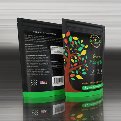 Green Maeng Da Kratom 500 Capsules (250g).