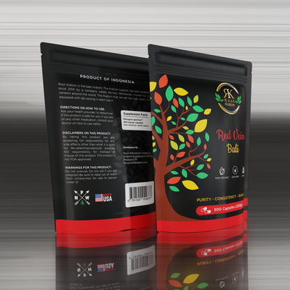 Red Vein Bali Kratom Capsules 250g.