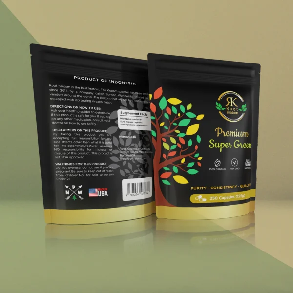 Premium Super Green Kratom Capsules - Image 2