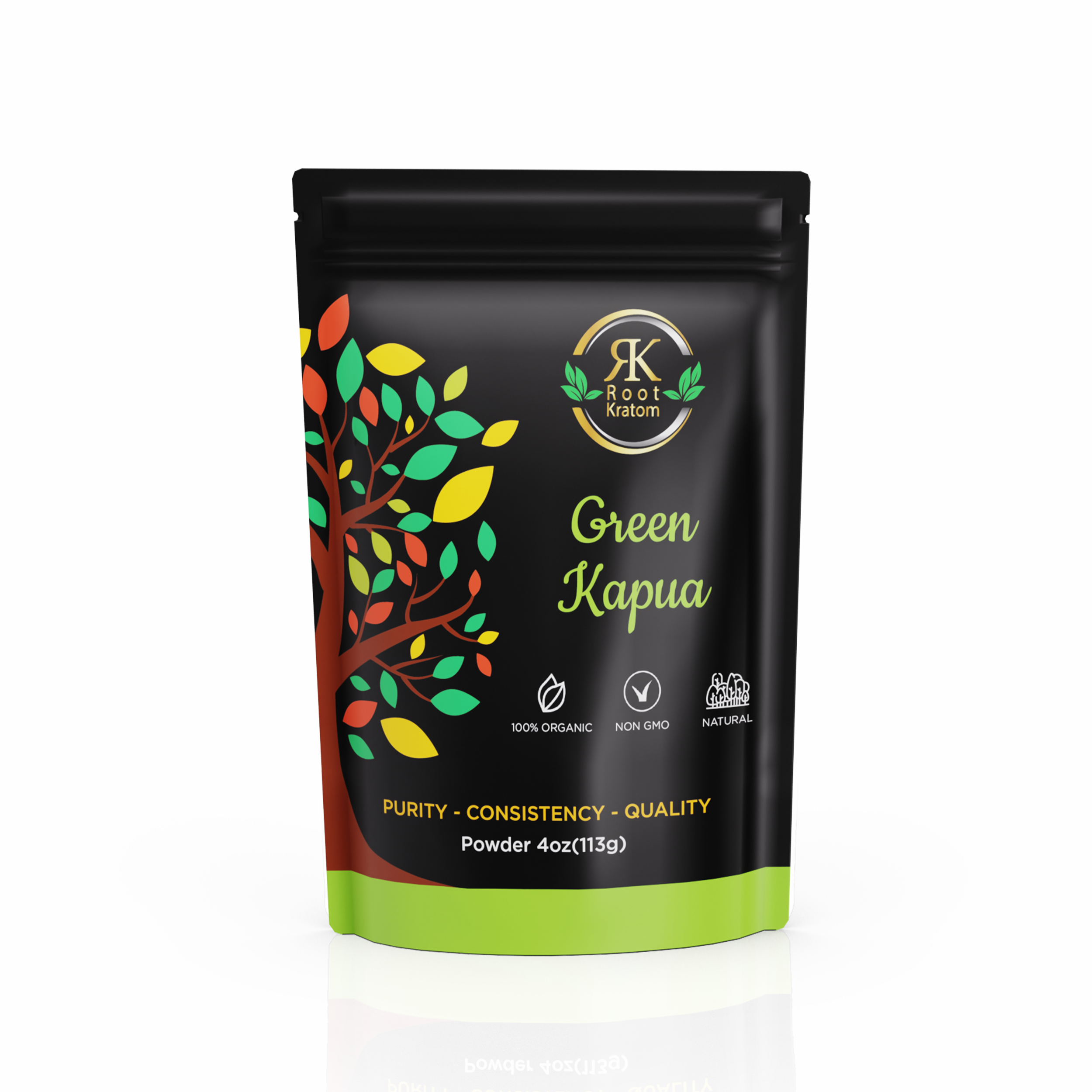 Root Kratom Green Kapua Kratom Powder 4oz – Organic Green Vein, Lab-Tested, Daily Support