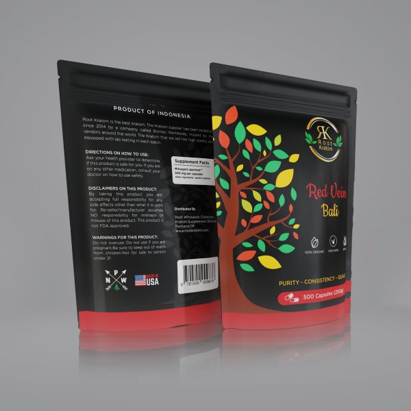 Root Kratom Red Vein Bali Kratom Capsules – 500 Count for Relief, Relaxation & Balance