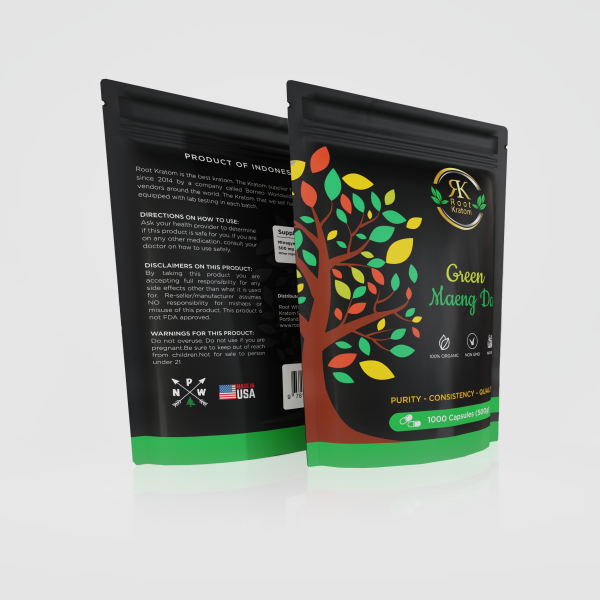 Root Kratom | Green Maeng Da – 1000 Premium Capsules for Energy, Focus & Mood Support