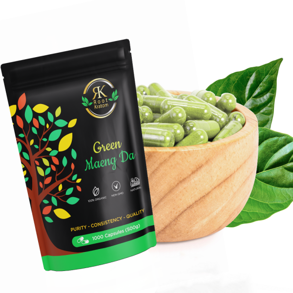 Root Kratom | Green Maeng Da – 1000 Premium Capsules for Energy, Focus & Mood Support