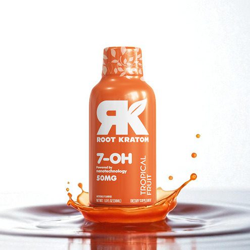 Root Kratom 7-OH Tropical Fruit Liquid Shot – Botanical nano-fuel for clean energy and balance | Made in Portland, Oregon