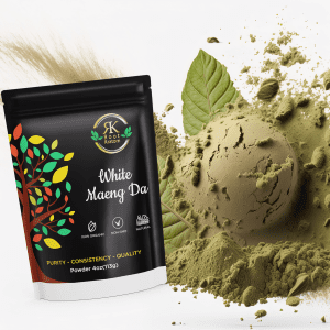White Maeng Da kratom powder 4oz by Root Kratom, lab-tested botanical powder for balanced energy and focus