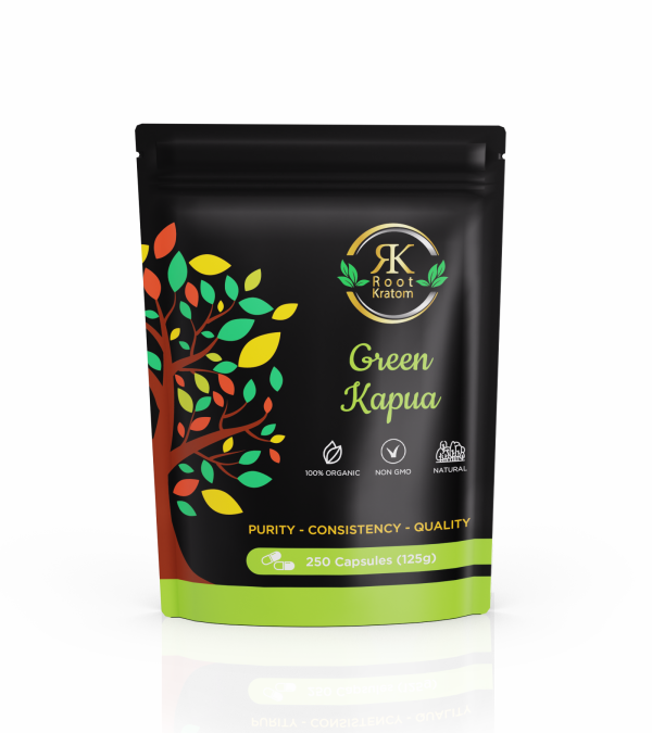Root Kratom | Green Kapua – Premium Kratom Capsules for Energy & Balance | 250 Count