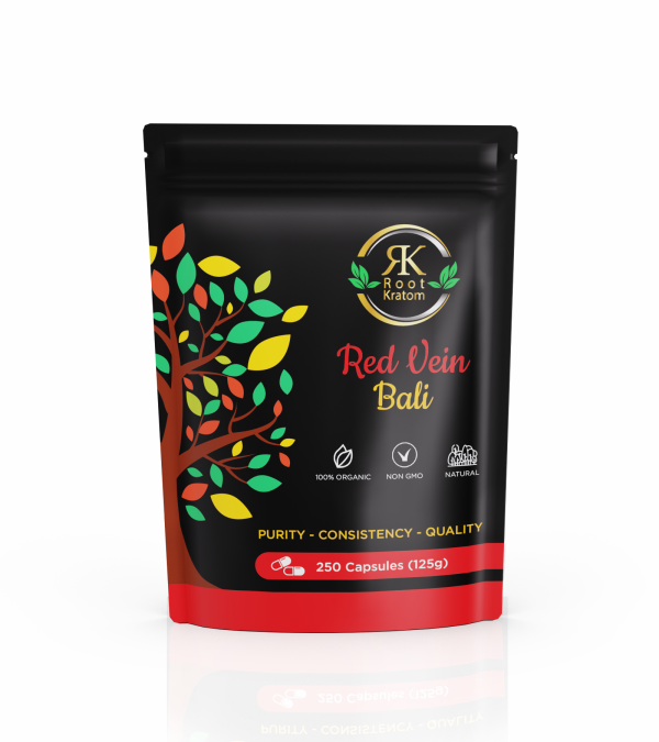 Root Kratom | Red Vein Bali – Relaxing Kratom Capsules for Calm & Relief | 250 Count