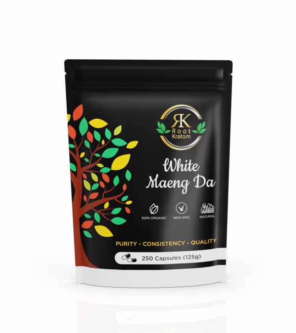 Root Kratom | White Maeng Da – Energizing Kratom Capsules for Clarity & Focus | 250 Count
