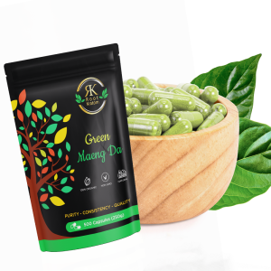 Root Kratom Green Maeng Da kratom capsules, 500 count premium botanical capsules, lab-tested and shipped fast across the USA.